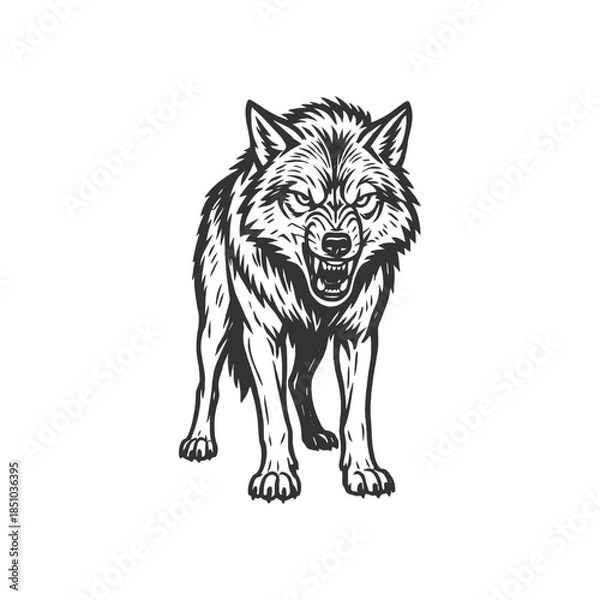 Obraz Silent Spiral Wolf Vector Mark
