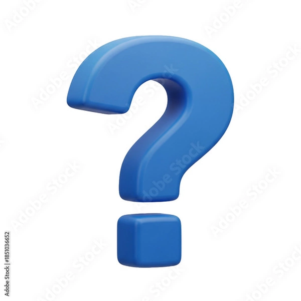 Obraz 3D Blue Question Mark Icon Illustration Isolated