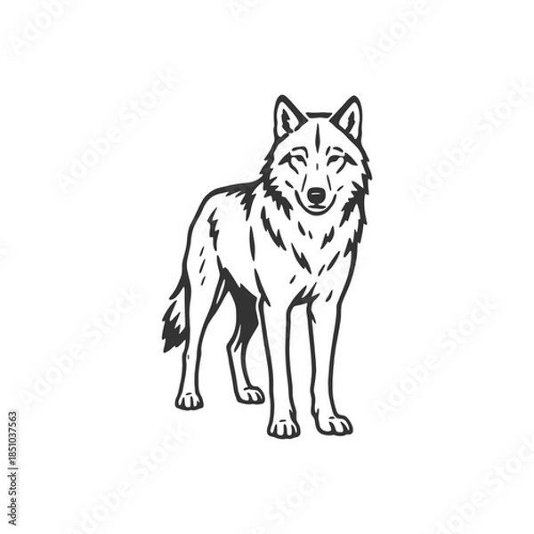 Obraz Wolf Vector Deep Stone Trace