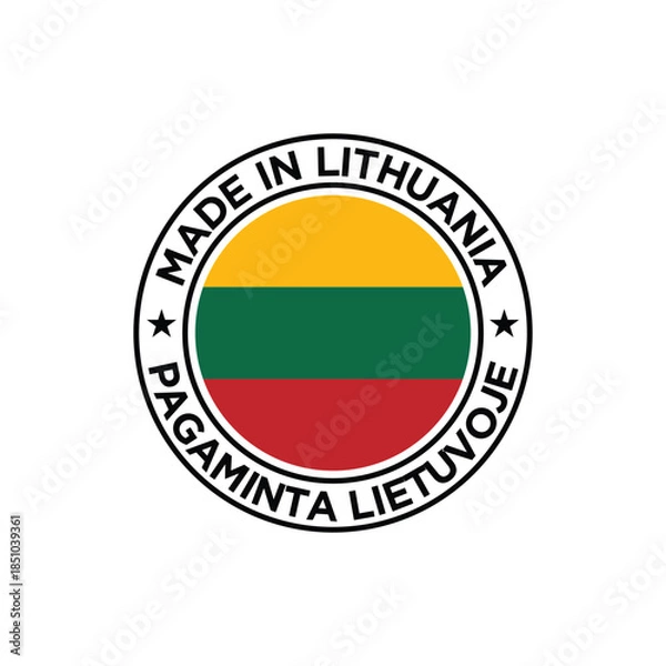 Obraz made in lithuania stamp label
