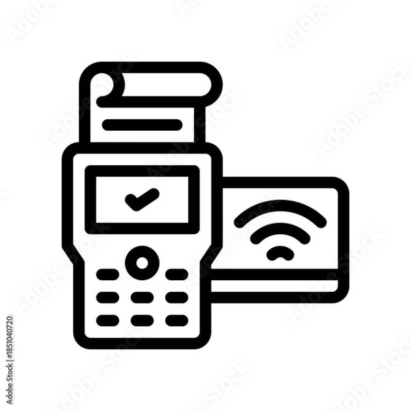Obraz cashless payment line icon