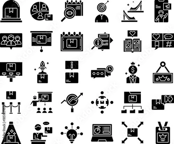 Obraz Product Presentation Vector Glyph Icon Set