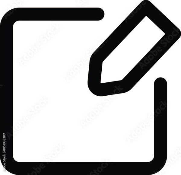 Obraz Pencil icon editing a square shape