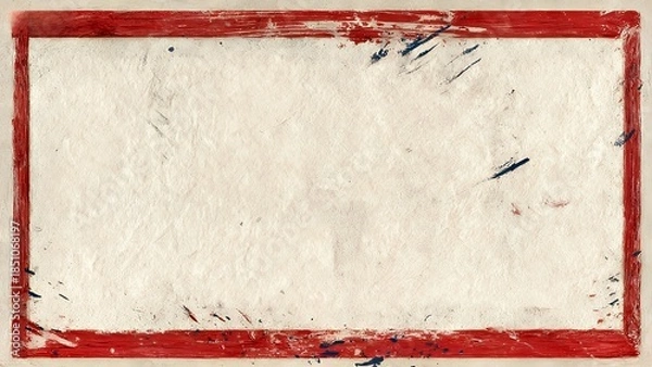 Obraz Textured Canvas Frame: Red Border with Abstract Paint Splatters