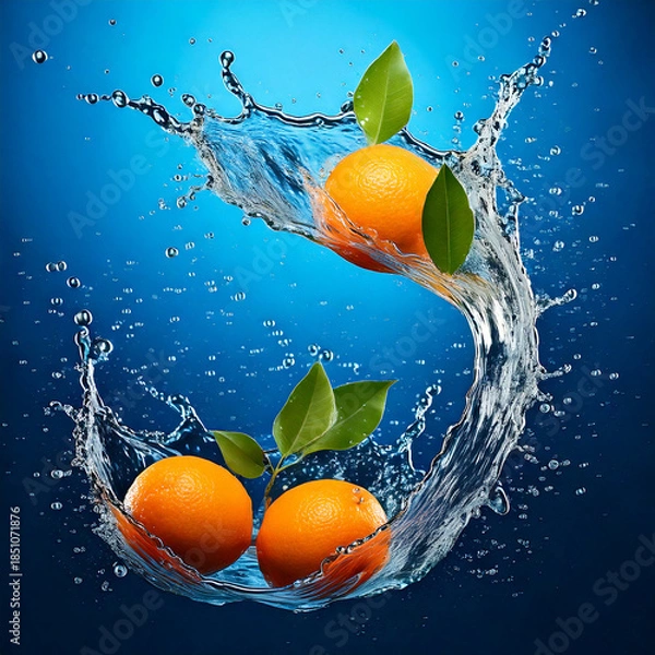 Fototapeta orange in water splash