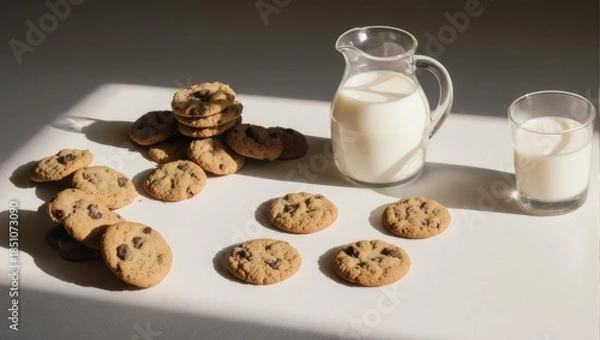Obraz Cookies and Milk - A Delicious and Classic Combination.