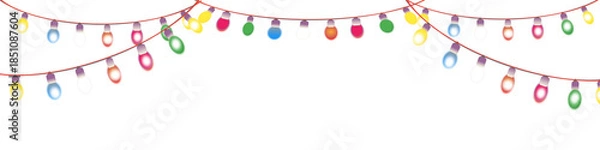 Obraz Decorated string lights on white 