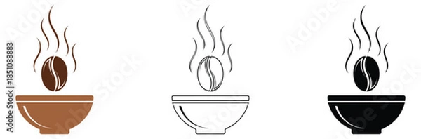 Obraz Steaming coffee cups with beans in modern design