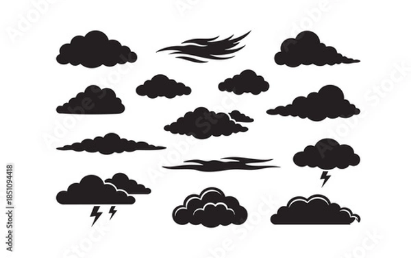 Obraz Cloud Weather Sky Silhouette Shape Set