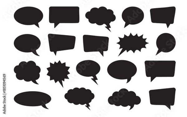 Obraz Comic Speech Bubble Dialogue Shape Set