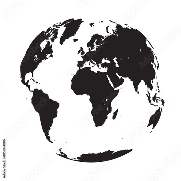 Obraz Distressed Earth Globe World Map Silhouette