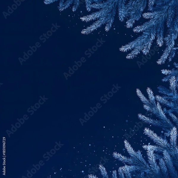 Obraz winter background with fir branches