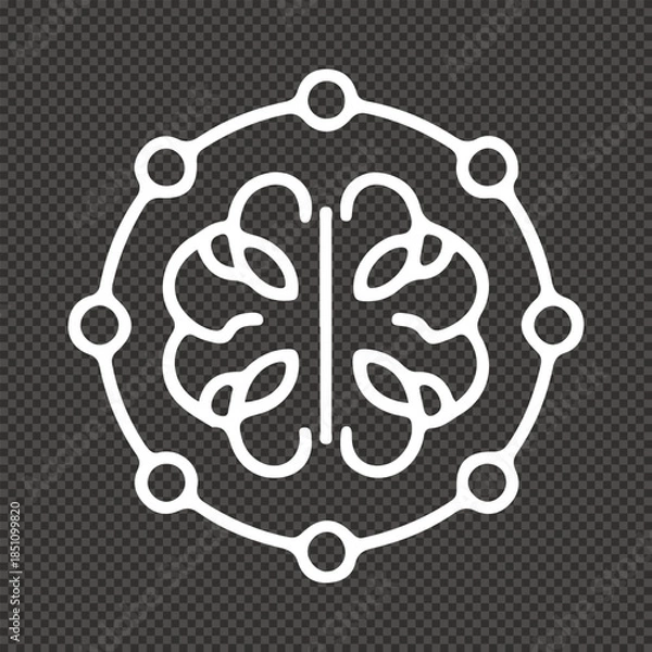 Obraz Artificial Intelligence and Neural Network Icon Brain-Computer Interface and Digital Intelligence Vector