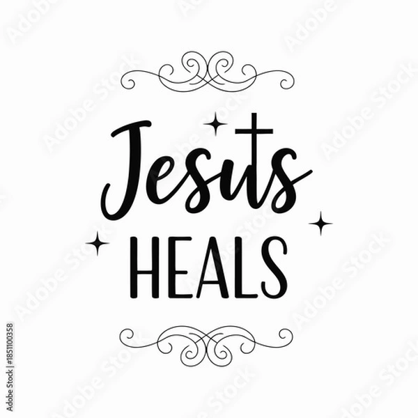 Fototapeta Jesus heals t-shirt vector illustration 