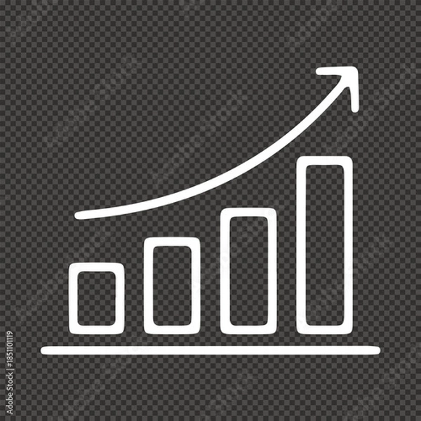 Obraz Growth Chart and Progress Icon, Increasing Bar Graph, and Financial Growth Vector