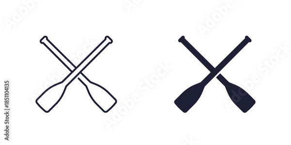 Obraz Oars icon, line and solid design