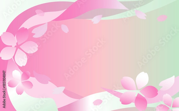 Obraz ピンクの優しい桜の背景イラスト