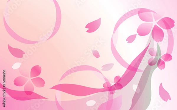 Obraz ピンクの優しい桜の背景イラスト