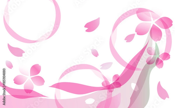 Obraz ピンクの優しい桜の背景イラスト