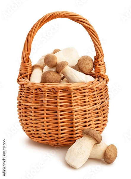 Fototapeta king oyster mushroom path isolated on white