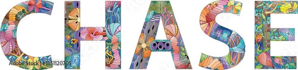 Obraz Male name CHASE. Vector decorative object