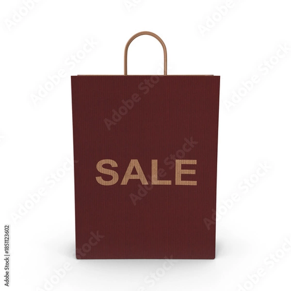 Fototapeta Shopping bag with sale text icon for retail promotions