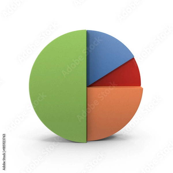 Fototapeta Colorful pie chart icon representing data statistics and analysis