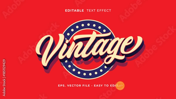 Obraz Vintage Retro Script 3D Editable Text Effect