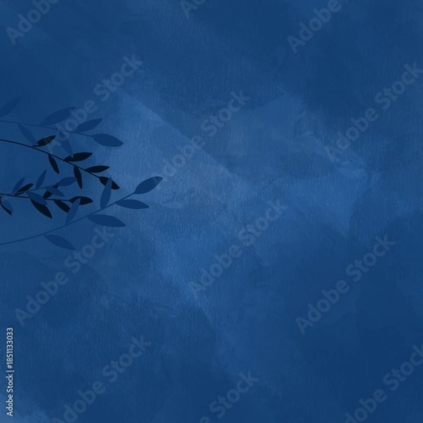 Obraz Blue Abstract background with leaf