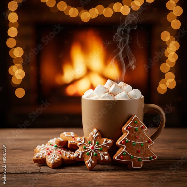 Obraz christmas cookies and coffee