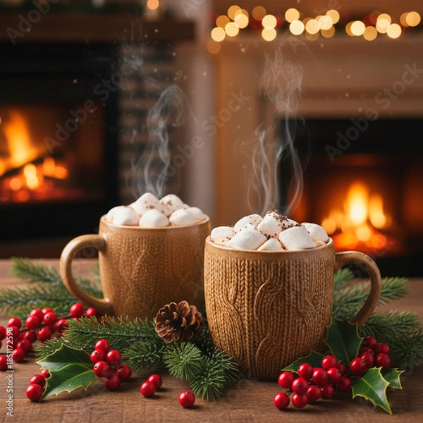 Obraz christmas still life with coffee