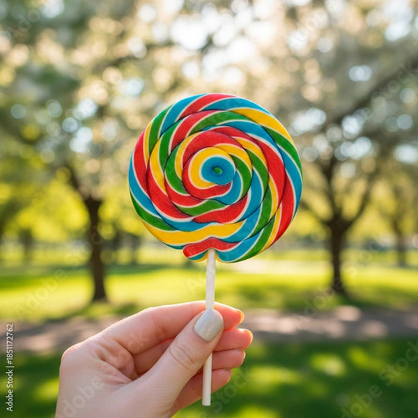 Obraz hand holding lollipop