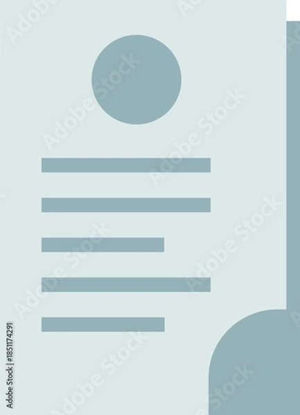 Obraz Professional Resume or Curriculum Vitae Document Flat Icon.