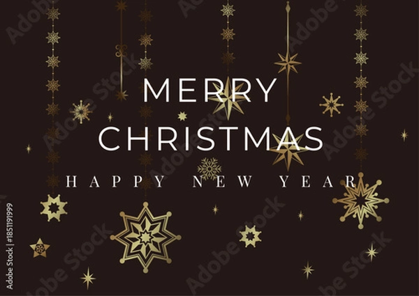 Obraz クリスマスカード 星のオーナメントの背景　デザイン素材