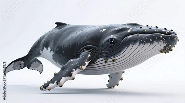 Obraz humpback whale isolated on white background