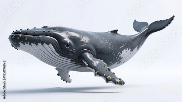 Obraz humpback whale isolated on white background