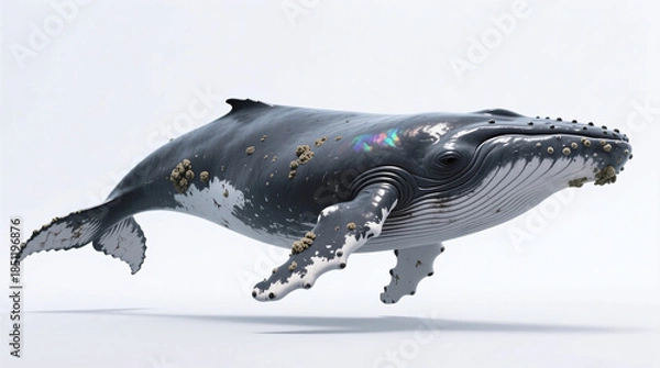 Obraz humpback whale isolated on white background