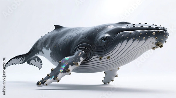 Obraz humpback whale isolated on white background