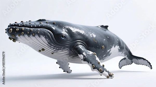 Obraz humpback whale isolated on white background