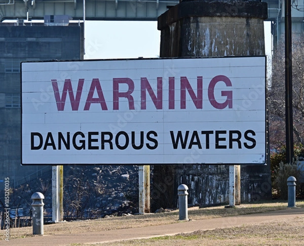 Obraz dangerous water sign