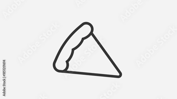 Obraz Pizza Slice Hand Drawn Line Icon