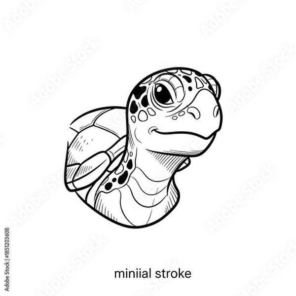 Fototapeta funny turtle cartoon