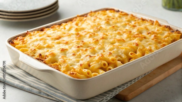 Obraz cheesy macaroni bake