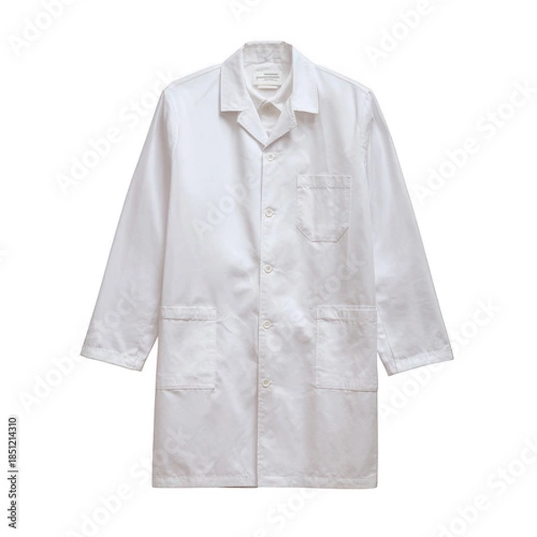 Fototapeta White lab coat isolated on transparent background
