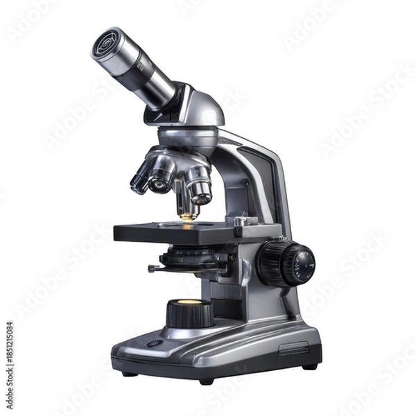 Fototapeta High-quality microscope isolated on transparent background
