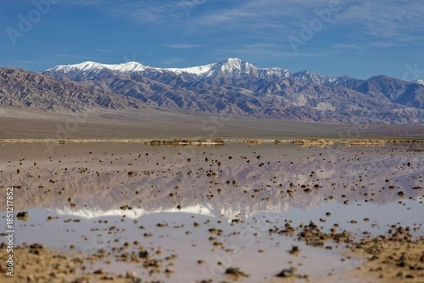 Obraz desert mountain landscape with lake