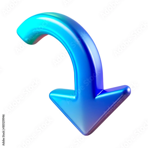 Obraz Blue Checkmark Symbol 3D Rendering.