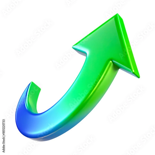 Obraz Green and Blue 3D Arrow.