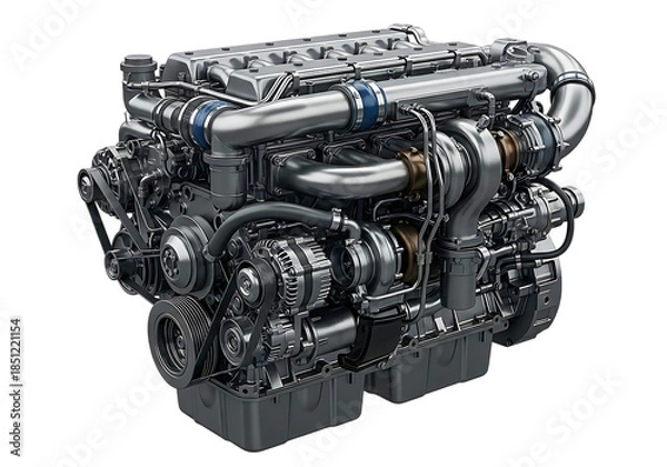 Obraz Industrial Diesel Engine Machine Closeup.