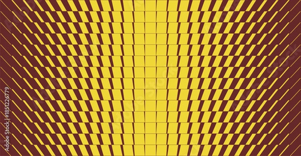 Obraz Transitional halftone pattern, Dynamic rhythmic brutalism pattern, repeating chevron element, Slanted thin to thick stripe vanish backdrop, Abstract geometrical composition with transition effect